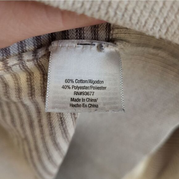 A.N.A. brown/tan striped long-sleeved lightweight sweater - Picture 5 of 6